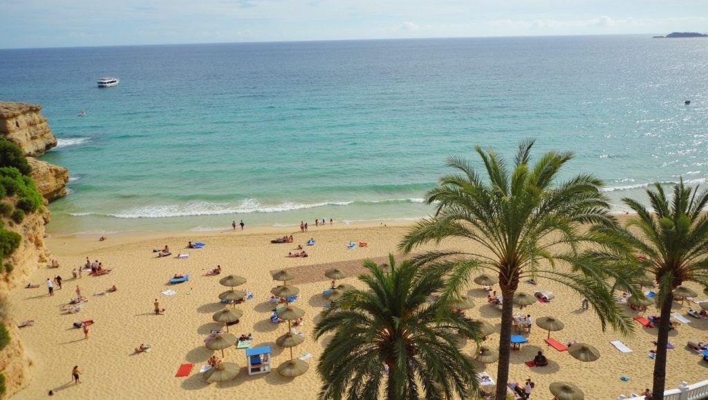 Panorámica de Platja de Cala Major con cielo despejado, Palma