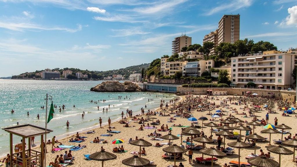 Amplio horizonte marino en Platja de Cala Major, Palma