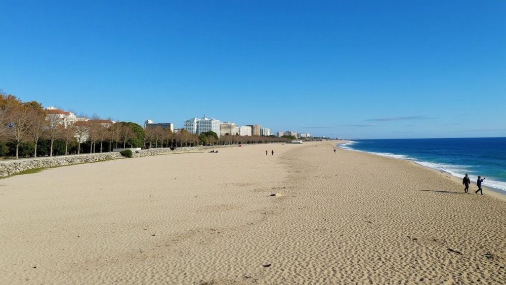 Panorámica de Platja de Calella Sud con cielo despejado, Calella