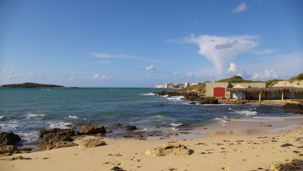 Panorámica de Platja de Can Curt con cielo despejado, Ses Salines