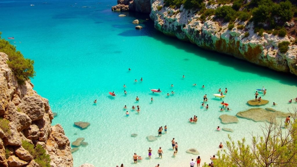Orilla tranquila de Platja de Can Curt, playa de Ses Salines