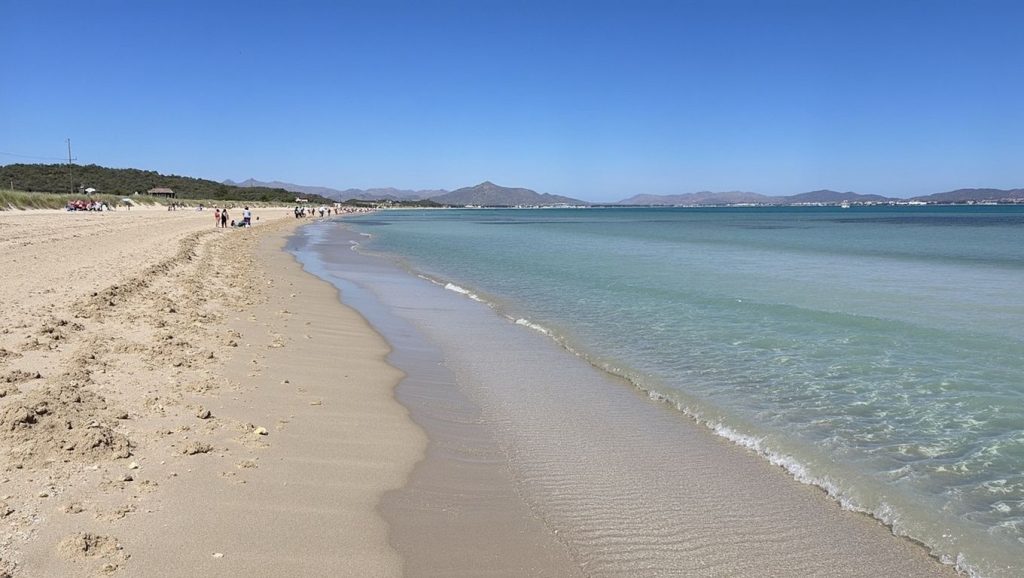 Horizonte desde Platja de Can Generós, Muro, Mallorca