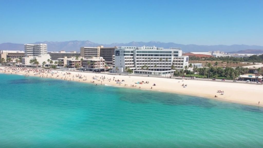 Vista amplia de Platja de Can Pastilla en Palma, Mallorca