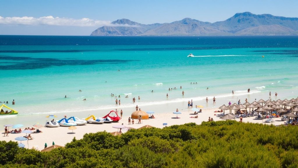 Vista de Platja de Can Picafort en Santa Margalida, Mallorca
