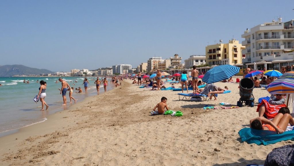 Línea de costa en Platja de Can Picafort, Santa Margalida