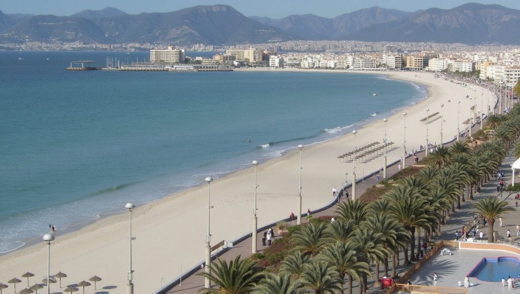 Detalle del agua en Platja de Can Pruaga, Palma, Mallorca