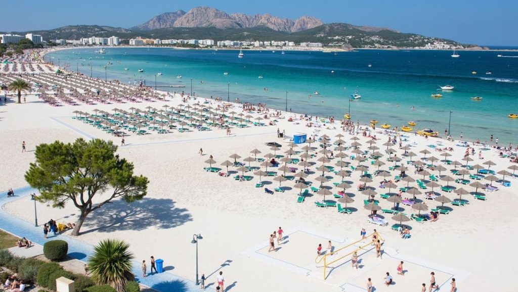Olas rompiendo en Platja de Can Sales, Alcúdia