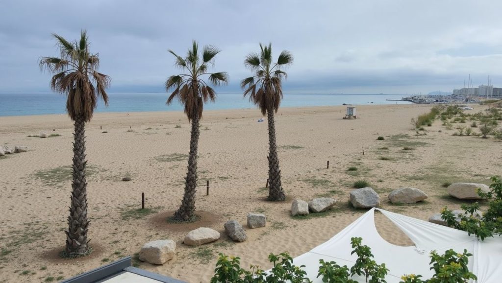 Agua y arena en Platja de Canet, Canet de Mar