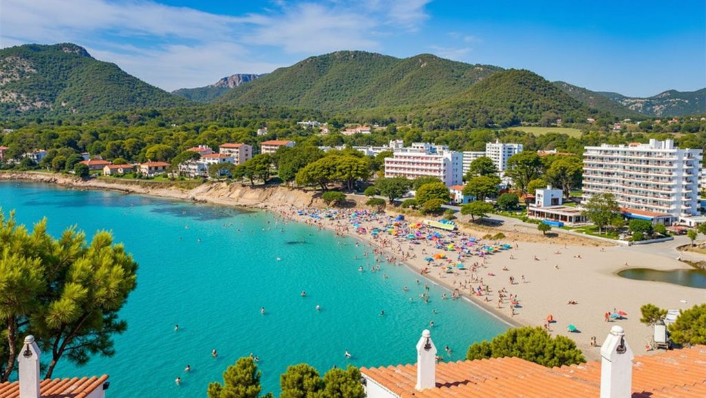 Vista de platja de Canyamel desde la orilla, Capdepera