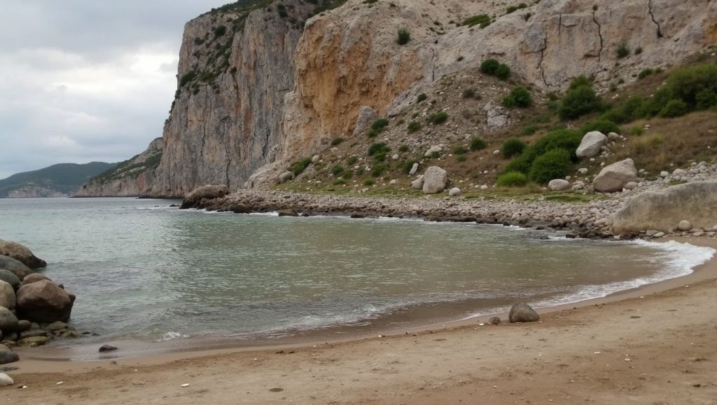 Playa Platja de Garraf desde la arena, Sitges, Barcelona
