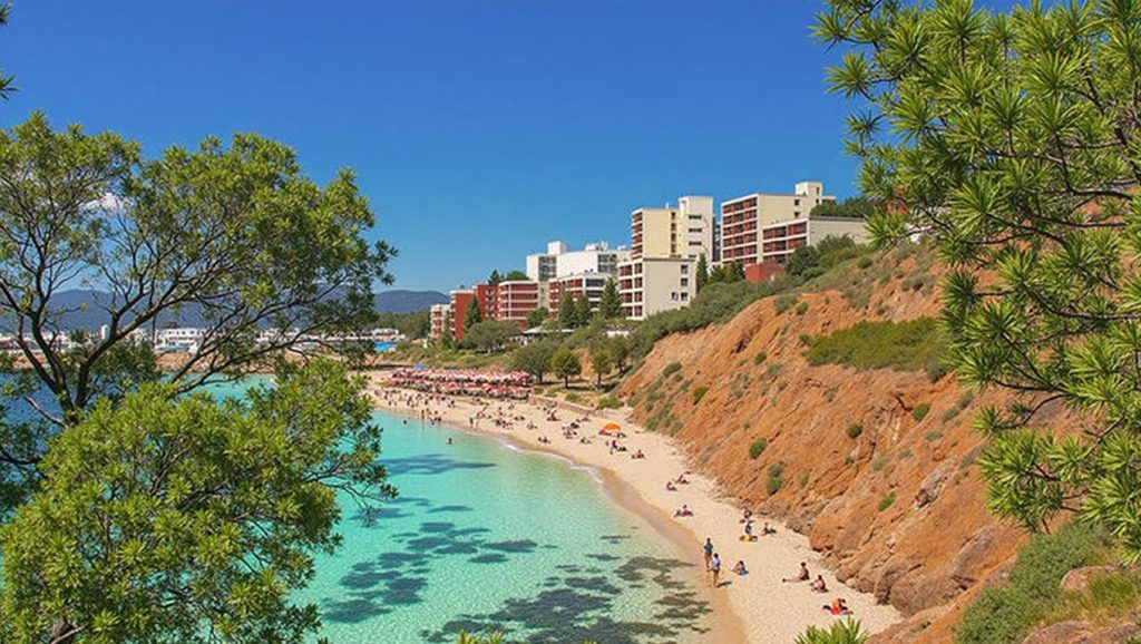 Amplia vista de Platja de l'Oratori, Calvià, Mallorca