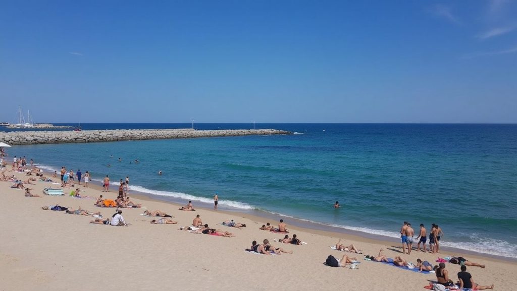 Playa de Platja de la Barceloneta, Barcelona, costa de Barcelona
