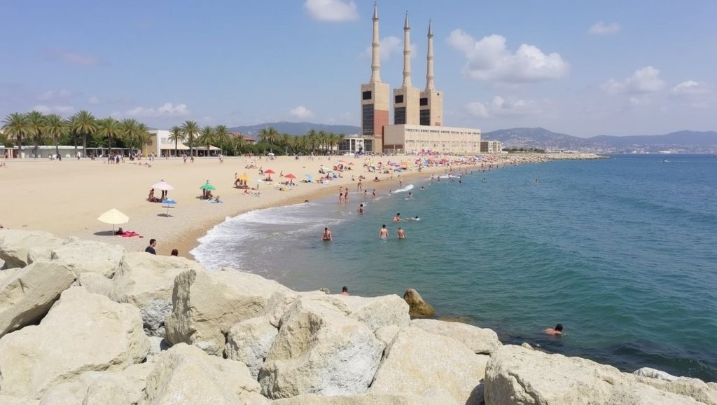 Camino de acceso a Platja de La Marina, Badalona, Barcelona