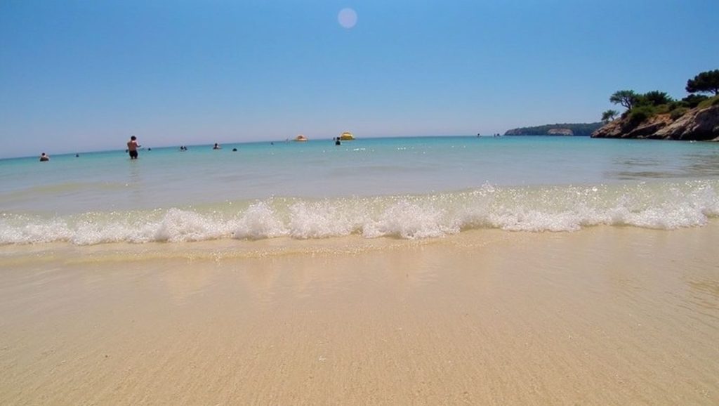 Primer plano de la orilla de Platja de la Punta des Carregador, Calvià