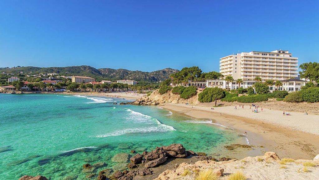 Vista de Platja de La Romana en Calvià, Mallorca