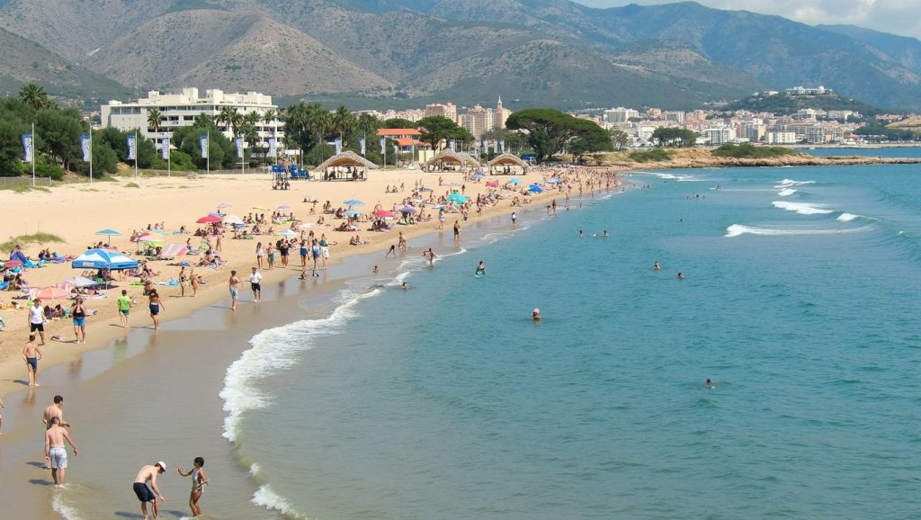 Playa Platja de La Romana desde la arena, Calvià, Mallorca