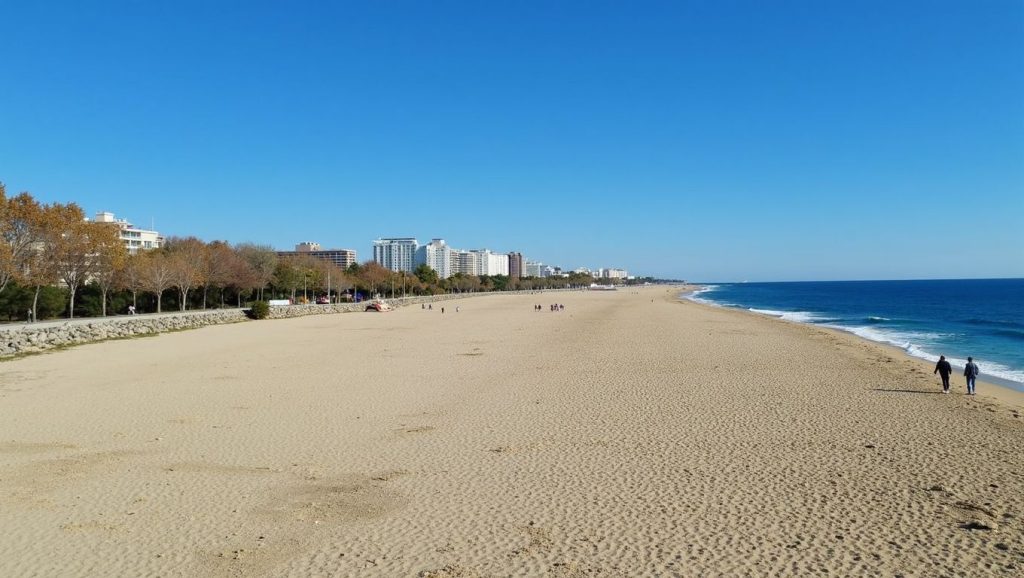 Arena fina en Platja de les Salines, Cubelles, Barcelona