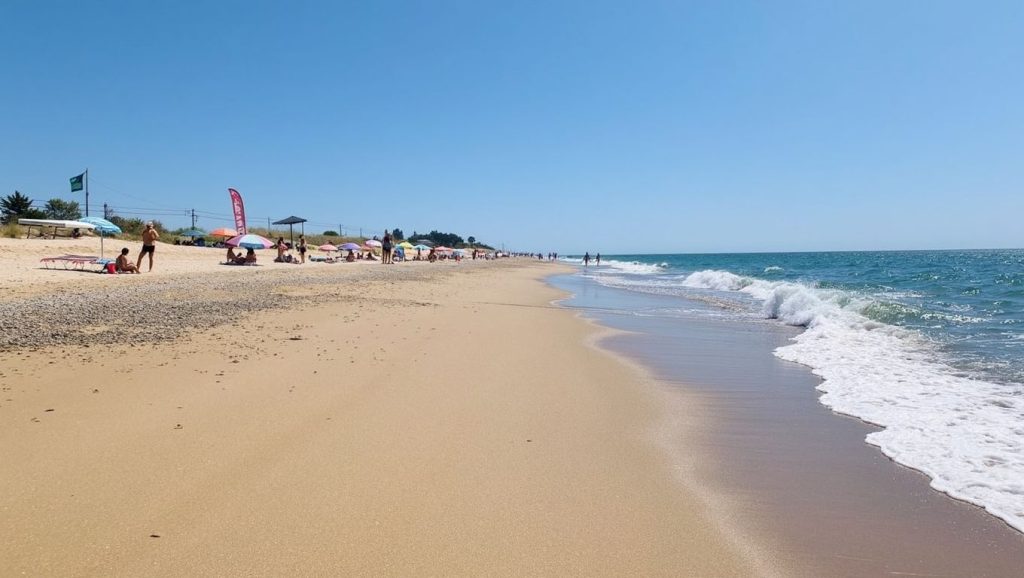 Agua y arena en Platja de Malgrat Centre, Malgrat de Mar