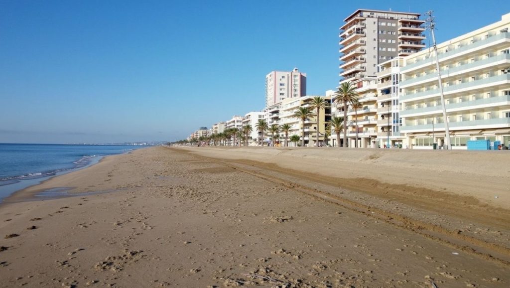 Textura de arena en Platja de Malgrat Sud, Malgrat de Mar, Barcelona