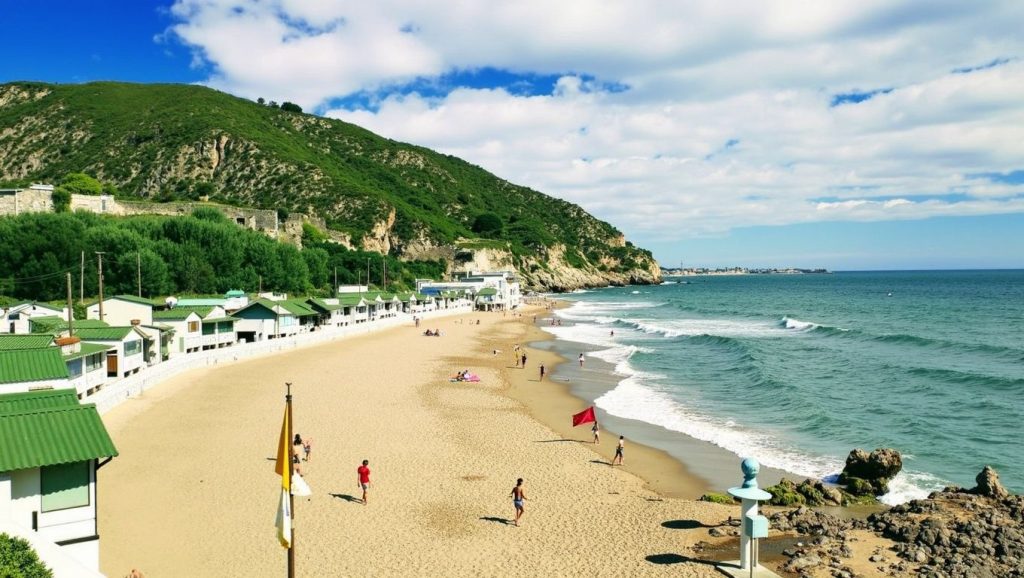 Amplio horizonte marino en Platja de Malgrat Sud, Malgrat de Mar