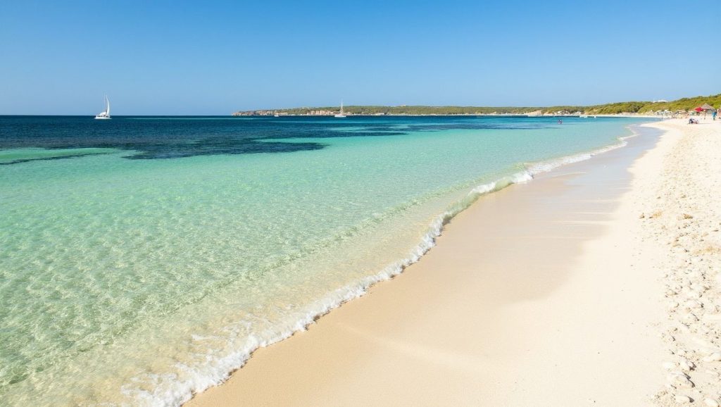 Línea de costa en Platja de Migjorn, Formentera