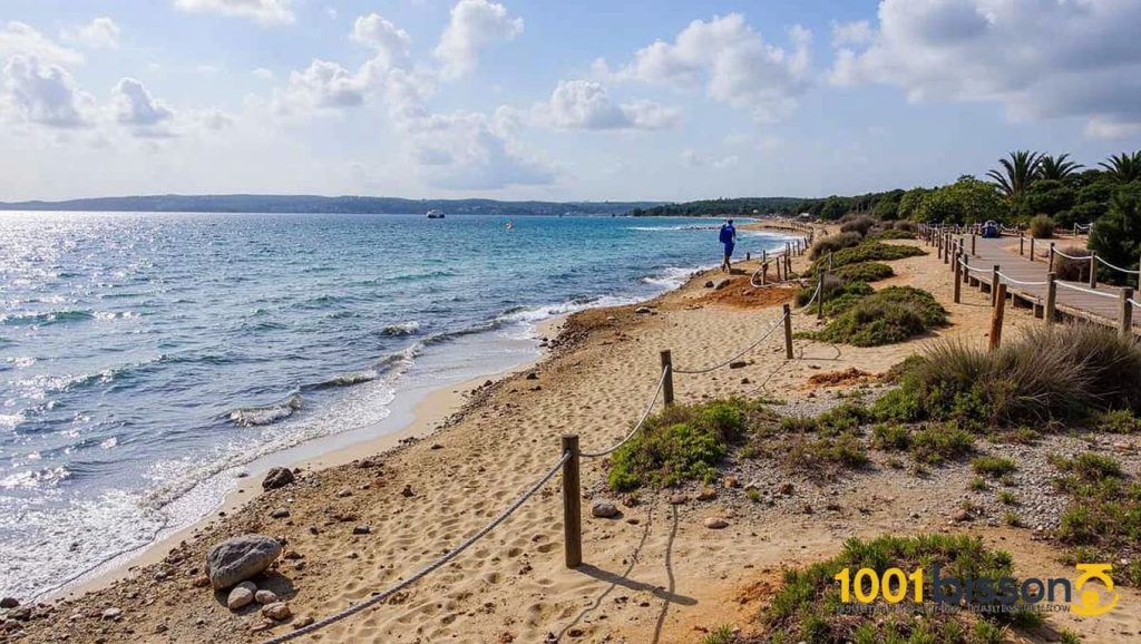 Amplio horizonte marino en Platja de Migjorn, Formentera