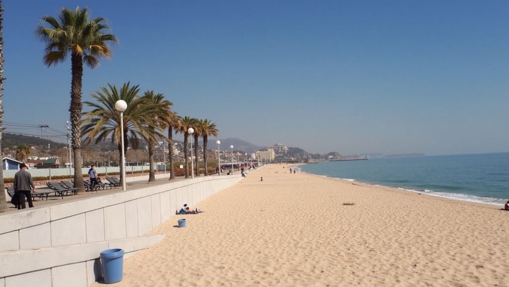 Acceso a Platja de Montgat desde el aparcamiento, Montgat