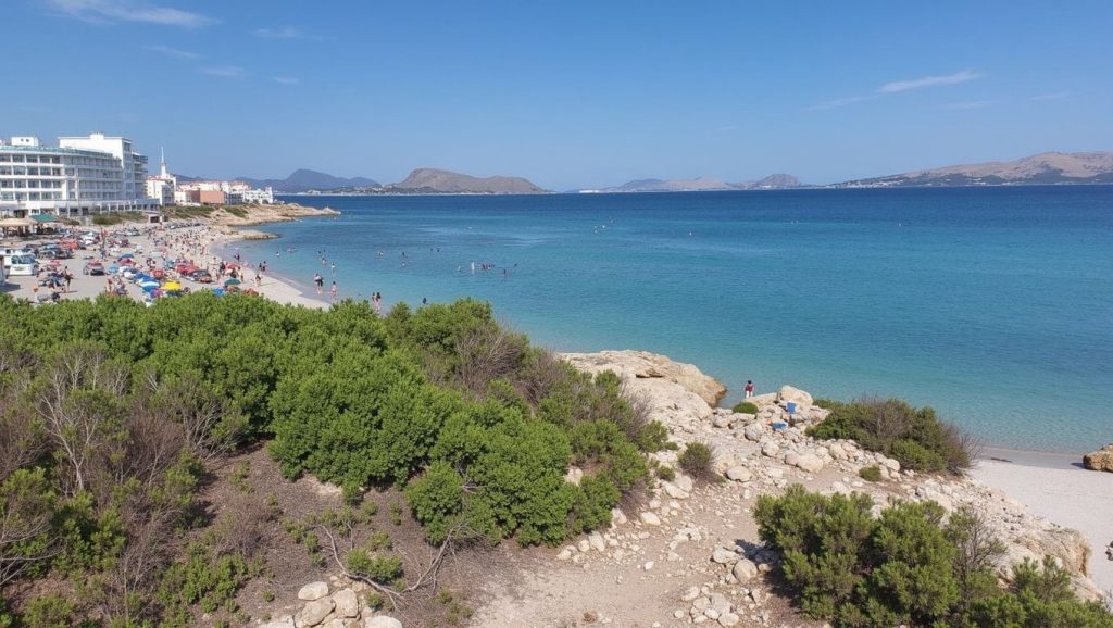 Arena fina en Platja de Muro, Muro, Mallorca
