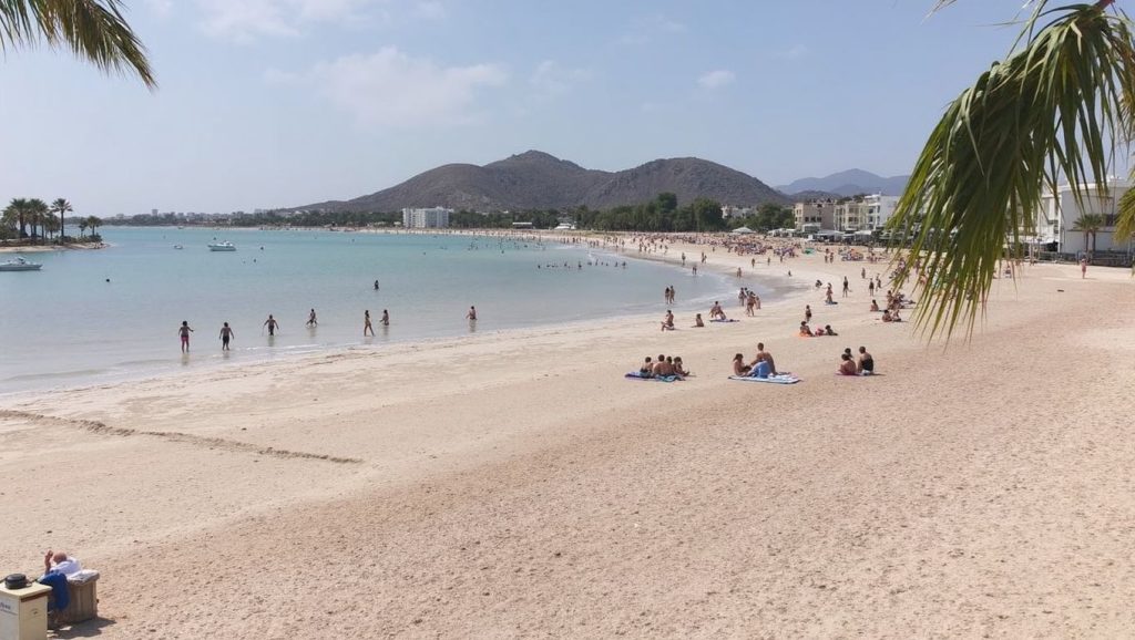 Playa Platja de Muro desde la arena, Muro, Mallorca