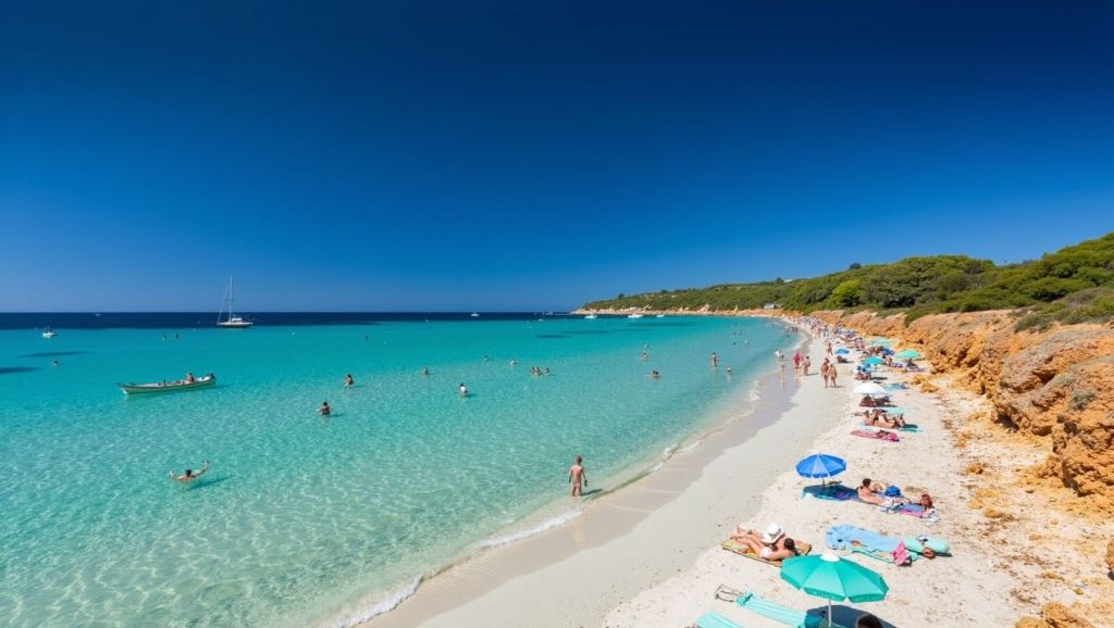 Arena y mar en Platja de Muro, Muro, Mallorca
