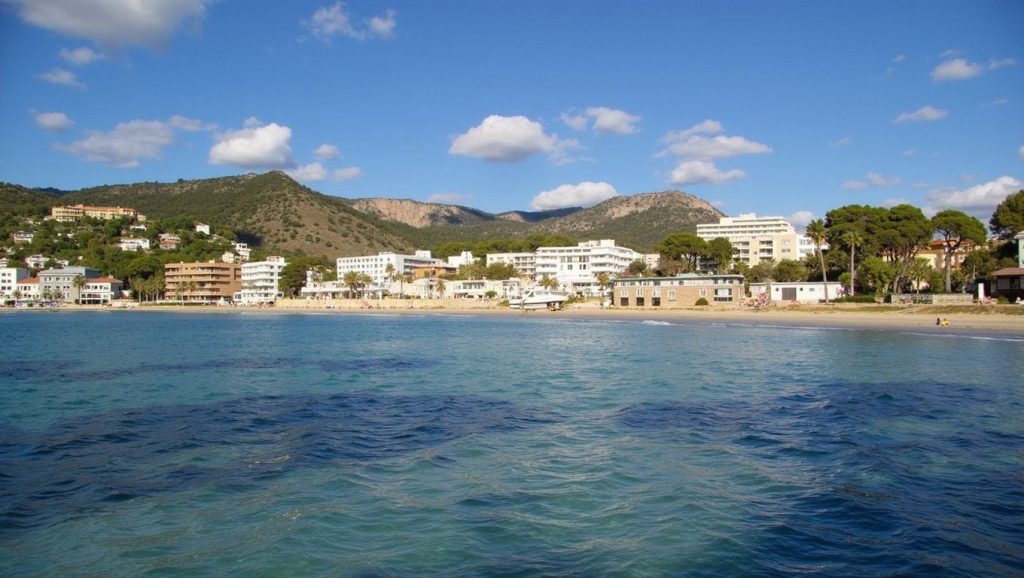 Panorámica de Platja de Palmira con cielo despejado, Calvià