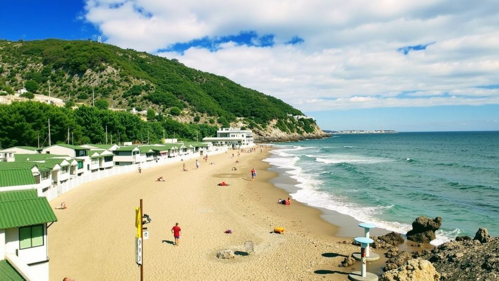 Panorámica completa de Platja de Pineda de Mar, playa de Pineda de Mar