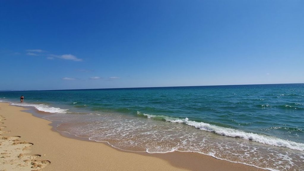 Playa Platja de Ponent desde la arena, Premià de Mar, Barcelona