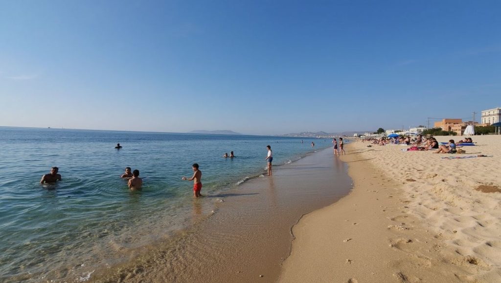 Playa Platja de Pont del Petroli en Badalona, Barcelona