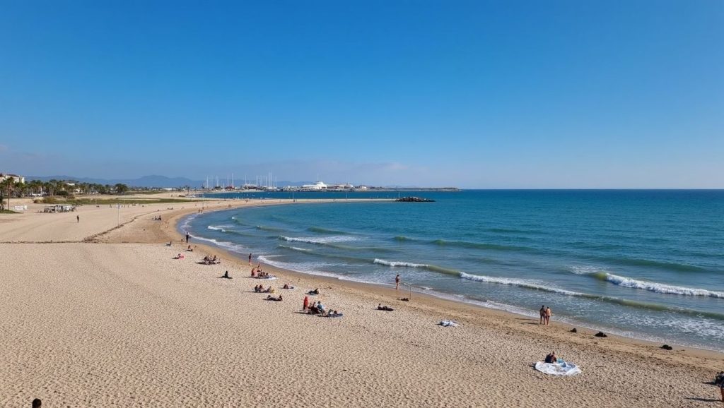 Playa de Platja de Ribes Roges, Vilanova i la Geltrú, costa de Barcelona