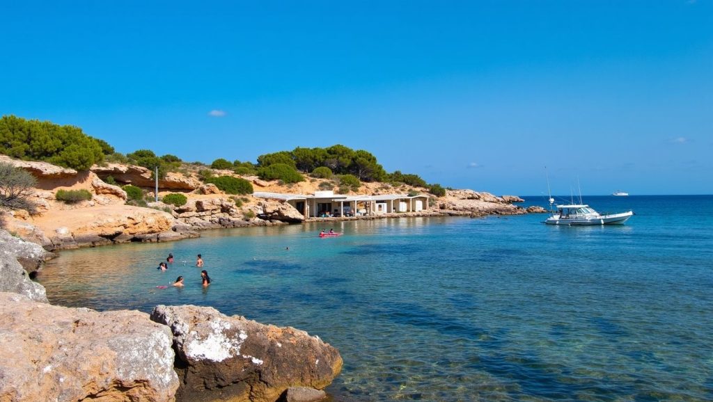 Arena y mar en Platja de s'Estanyol, Santa Margalida, Mallorca