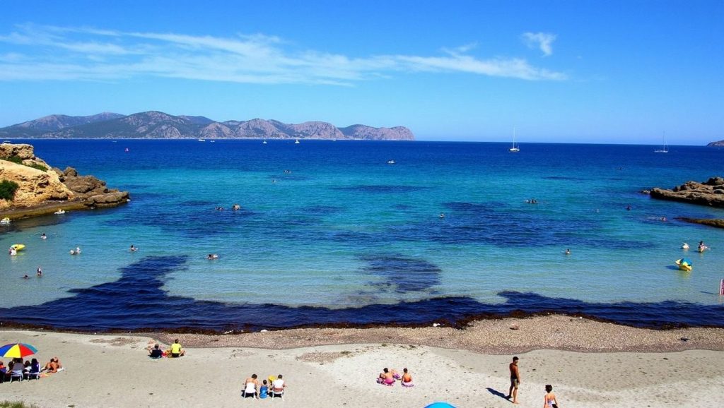 Orilla tranquila de Platja de sa Font de Sant Joan, playa de Artà