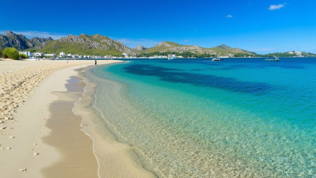 Playa Platja de sa Font de Sant Pere en Pollença, Mallorca