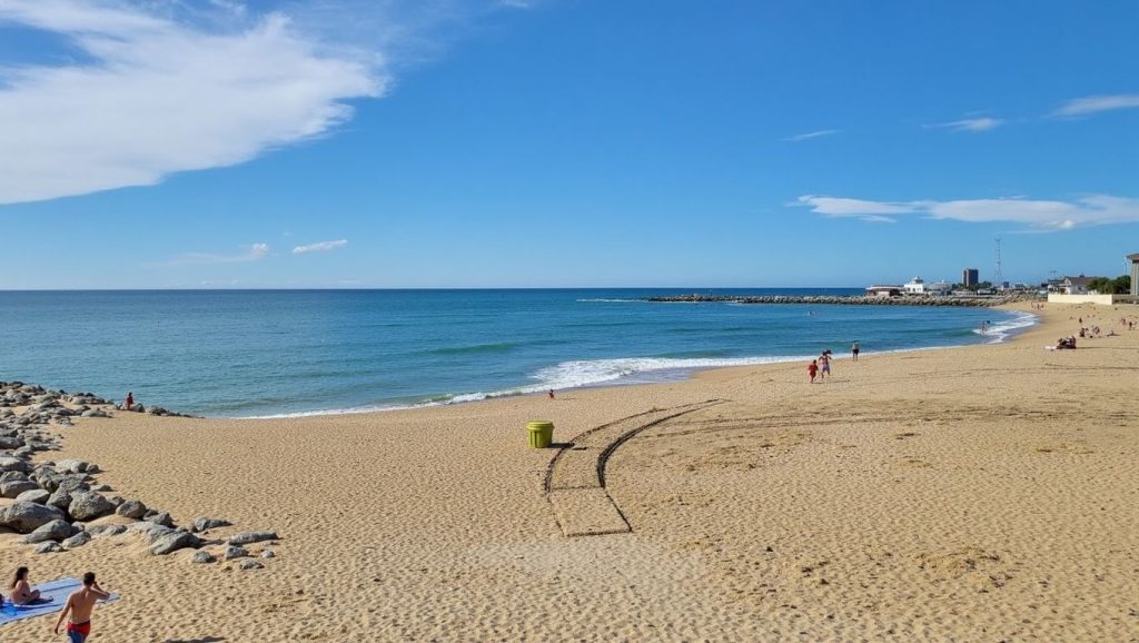 Playa Platja de Sant Adrià desde la arena, Sant Adrià de Besòs, Barcelona