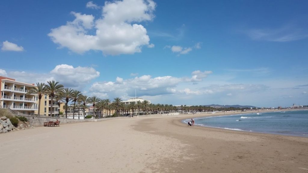 Arena y mar en Platja de Sant Joan, Vilanova i la Geltrú, Barcelona