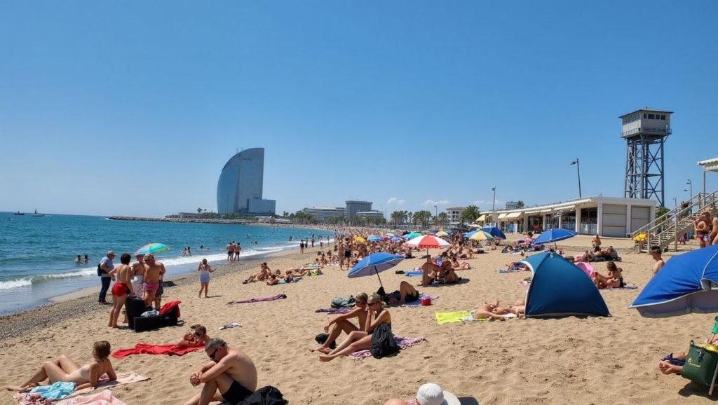 Playa Platja de Sant Sebastià desde la arena, Barcelona, Barcelona