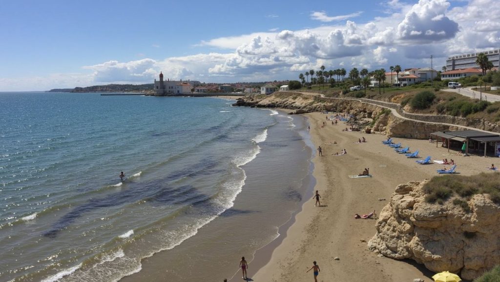 Playa Platja de Sant Sebastià de Sitges en Sitges, Barcelona
