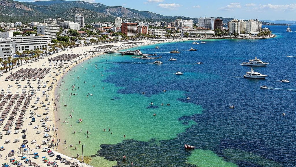 Arena y mar en Platja de Son Caliu, Calvià, Mallorca