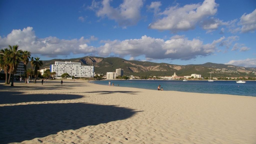 Arena y orilla en Platja de Son Maties, Calvià, Mallorca