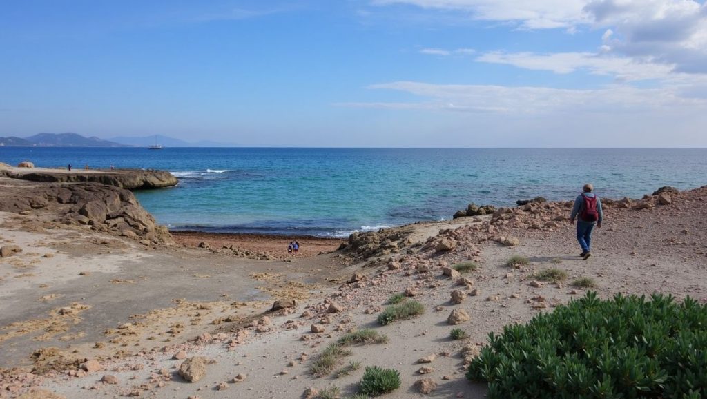 Arena fina en Platja de Son Real, Santa Margalida, Mallorca