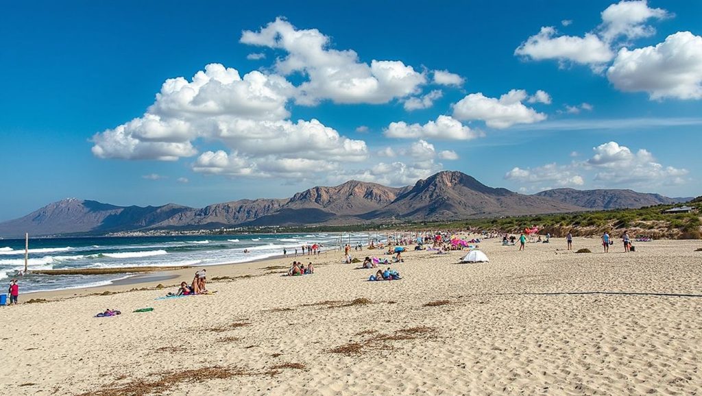 Amplia vista de Platja de Son Serra de Marina, Santa Margalida, Mallorca