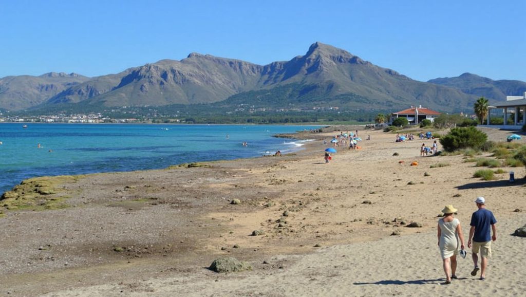 Línea de costa en Platja de Son Serra de Marina, Santa Margalida