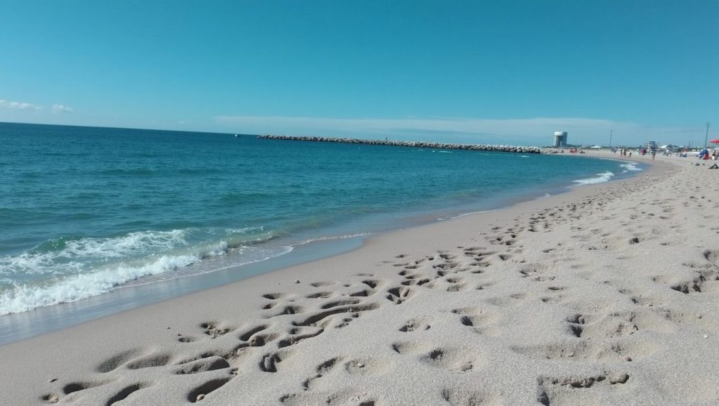 Línea de costa en Platja del Bogatell, Barcelona