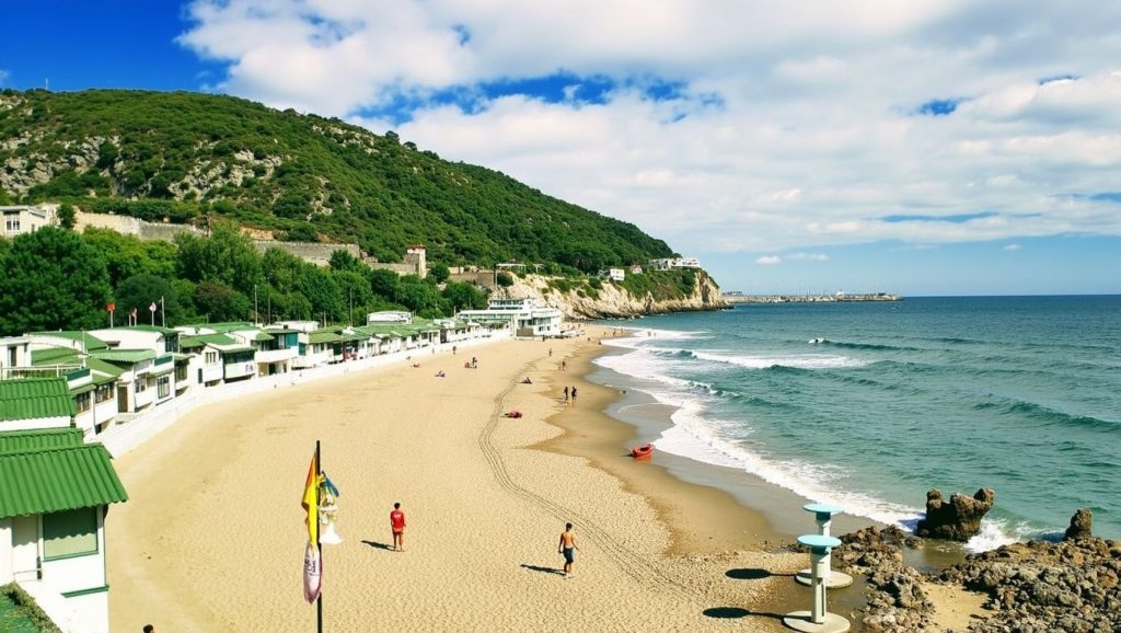Amplio horizonte marino en Platja del Callao, Mataró