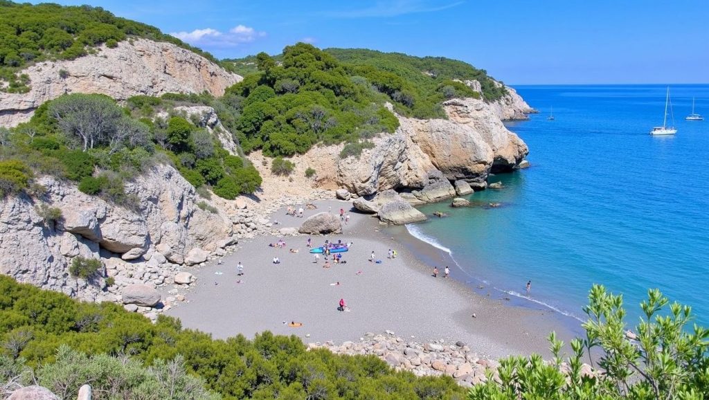 Vista del entorno de Platja del Far, Vilanova i la Geltrú, Barcelona
